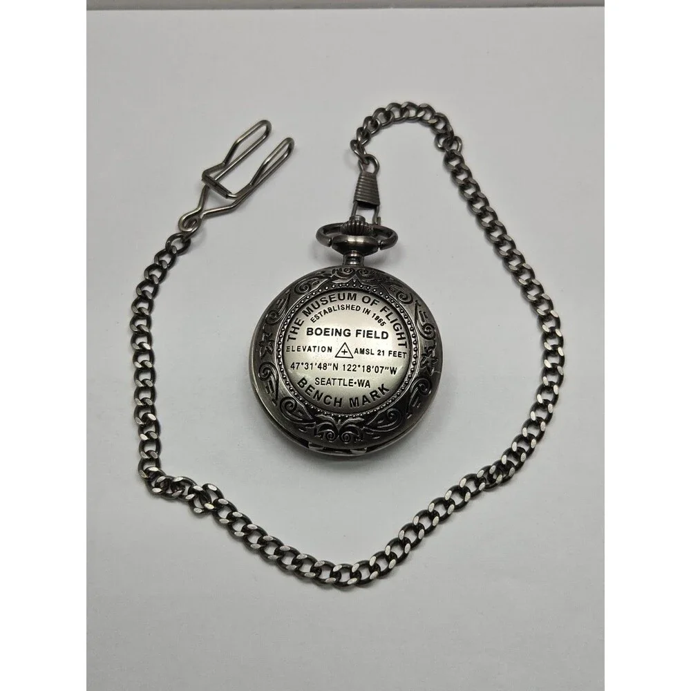 Museum Of Flight Boeing Field Benchmark Pocket Watch Wayne Carver New Battery